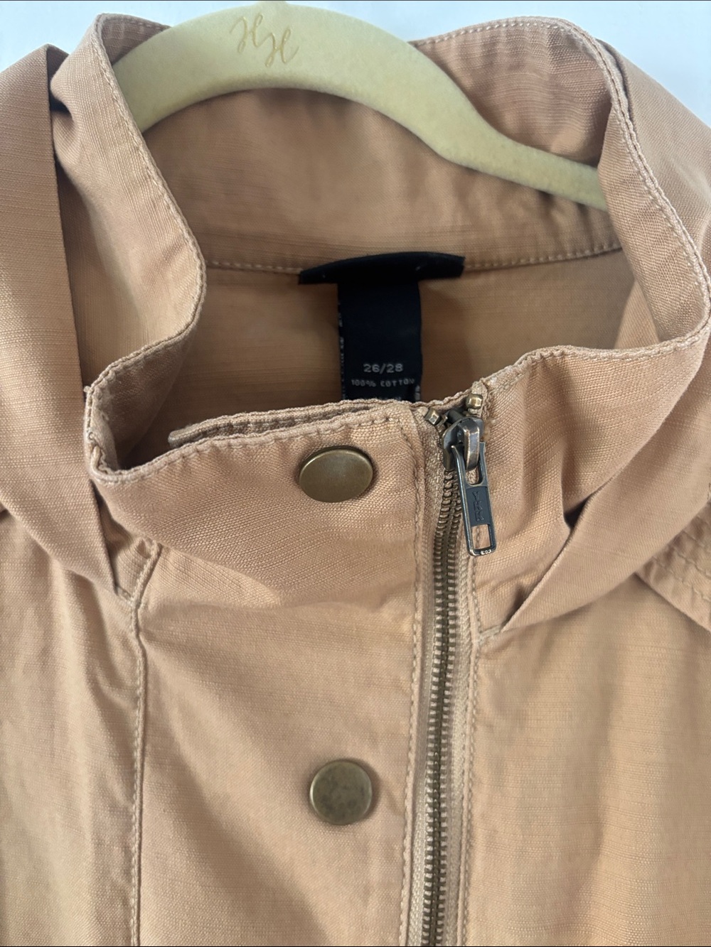 Vintage Lane Bryant Twill Funnel Neck Camel Utility Anorak Coat SZ (26-28W) - Picture 4 of 16